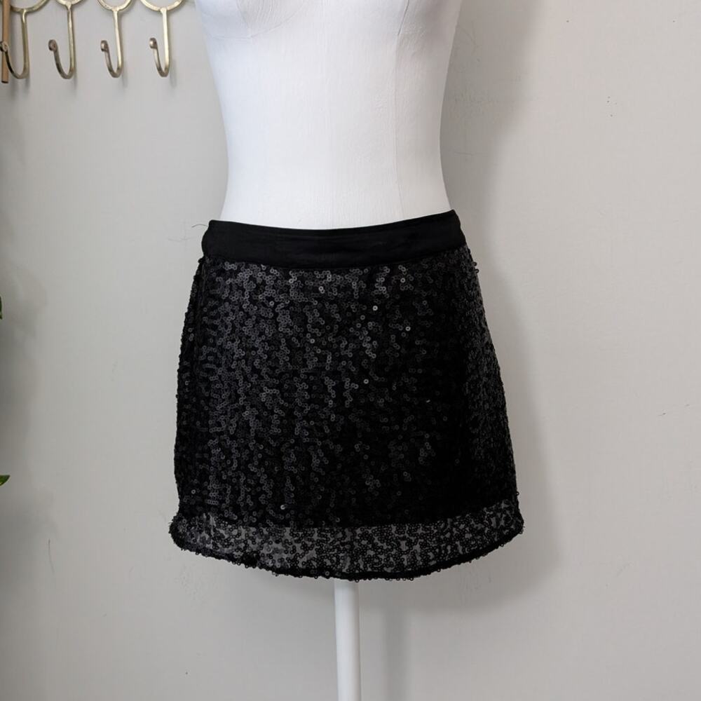 nwt america today black sequin mini skirt